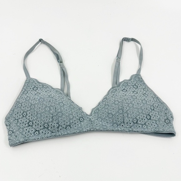 ✅ Aerie light blue lightly padded bra with lace size 32B - Picture 1 of 5